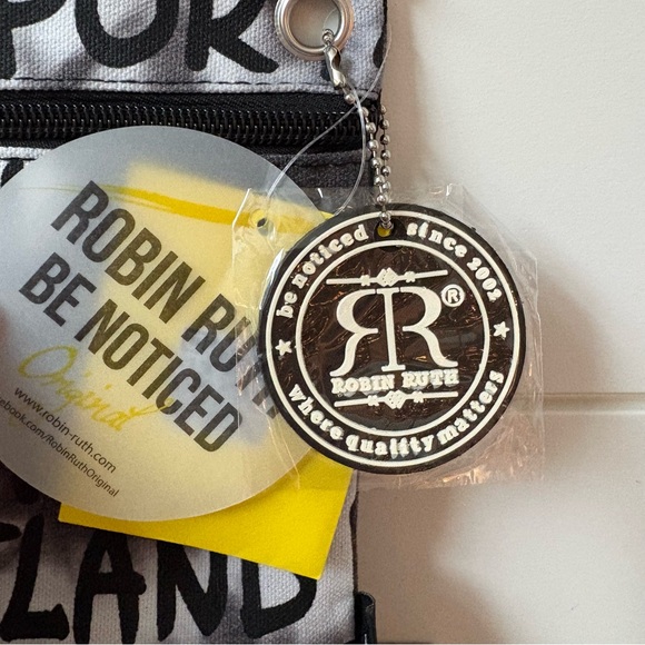 New Robin Ruth Canvas Passport Crossbody Bag Purse Black White Tie-Dye Portland - Picture 3 of 7